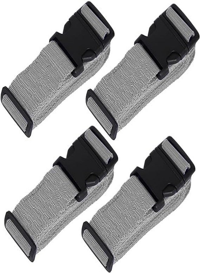 iCONY 4 Piece Luggage Strap with Quick Release Buckle, Adjustable Suitcase Straps and Heavy Duty Strap Buckle Packing Straps Travel Accessories, (1 inch, Grey) - Image 2